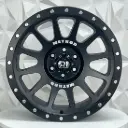 RIN 18X9 6-120 R1 SPORT H183 MATT BLACK+CHROME RIVETS+MILLING LETTER ET-12 CB66.