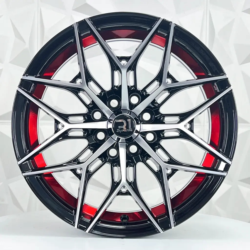 RIN 15X8 4-100/114.3 R1 SPORT 2042 BLACK MACHINE RED LINE ET0 CB73.1 