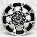 RIN 14X7 6-139.7 R1 SPORT QC815 BLACK MACHINE FACE ET-15 CB110